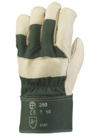 Protective work gloves, EP 260, size 10, cowhide, green/gray color, COVERGUARD