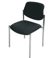 Scaun vizitator model STYL, picioare cromate, tapiterie neagra, sezut 450 x 480 mm, dimensiuni 830 x 500 mm, 4 bucati - sefira.ro