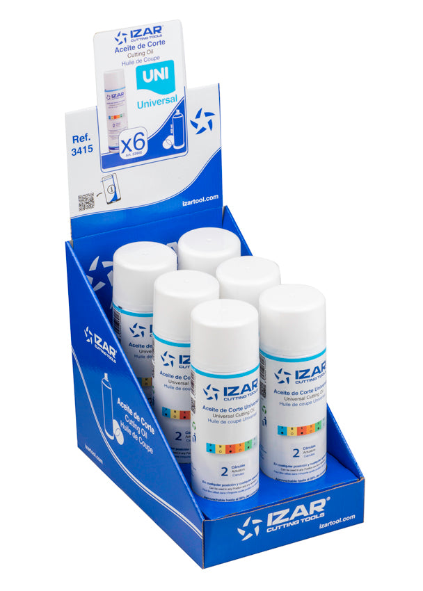 3415 - EXHIBITOR 6x UNIVERSAL OIL 0.40 L SPRAY IZAR