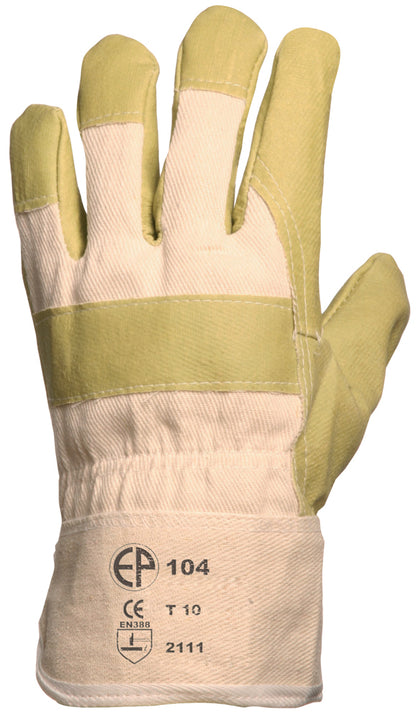 Protective work gloves, EP 104, size 10, synthetic leather, yellow color, COVERGUARD