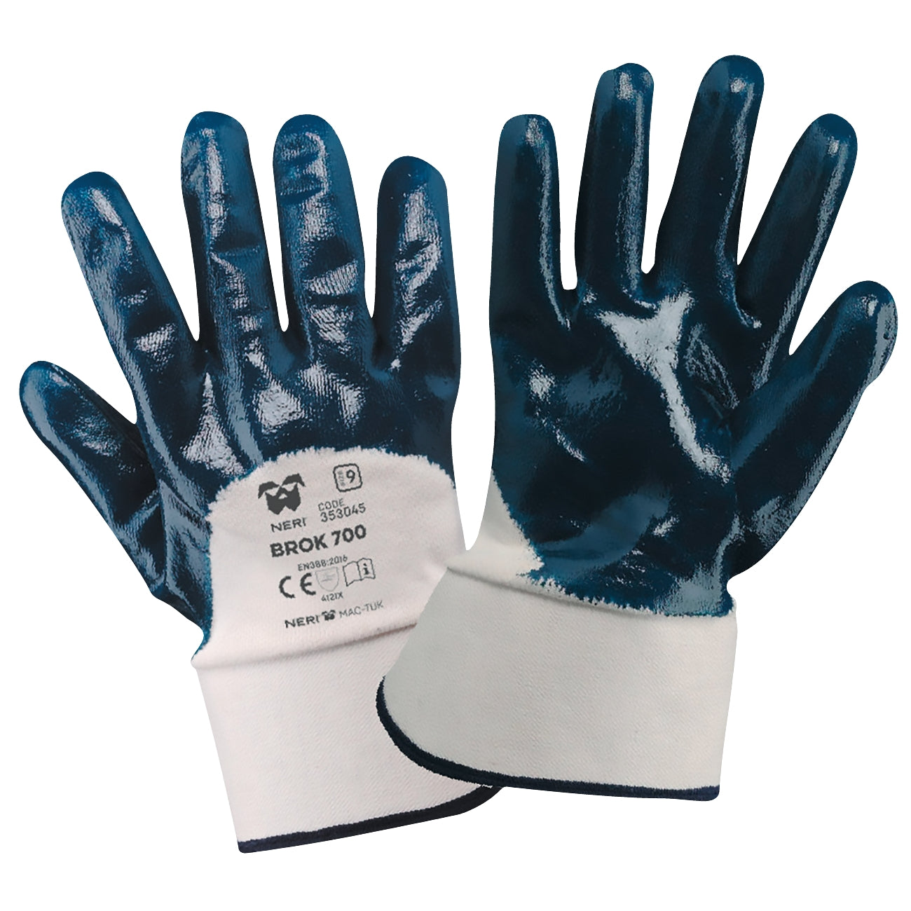 Double layer NBR fabric work gloves