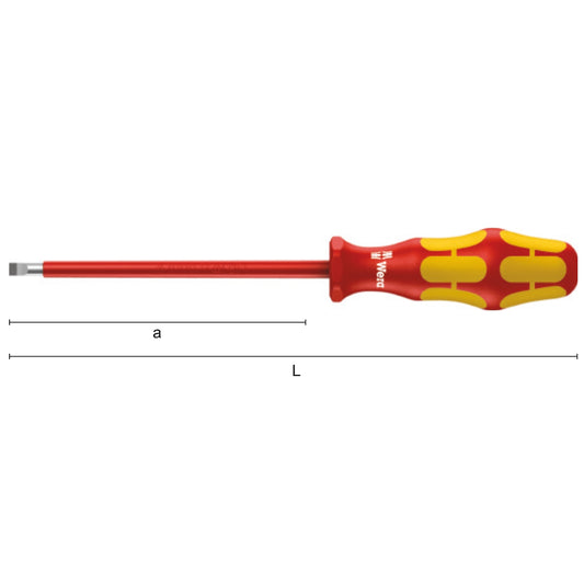 Insulated screwdrivers 1000 V series with slot WERA 160I VDE