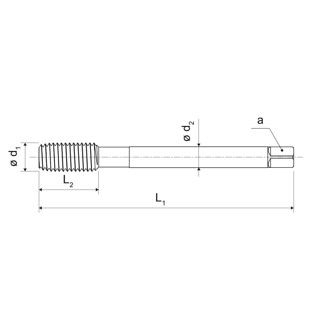 Steel and aluminum cheese tap for blind holes and through holes M KERFOLG FORM