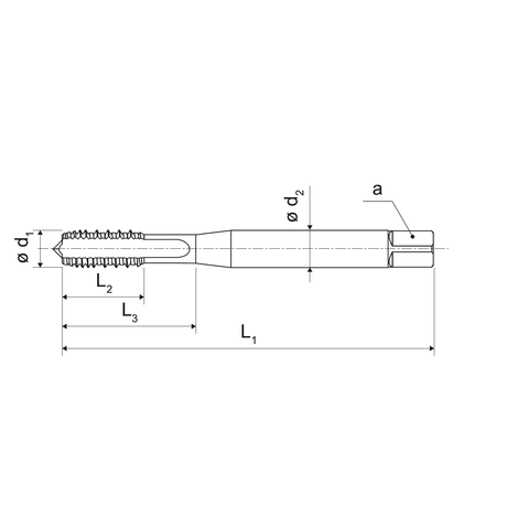 Tarod cu canelura dreapta din aluminiu KERFOLG pentru gauri de trecere M - sefira.ro