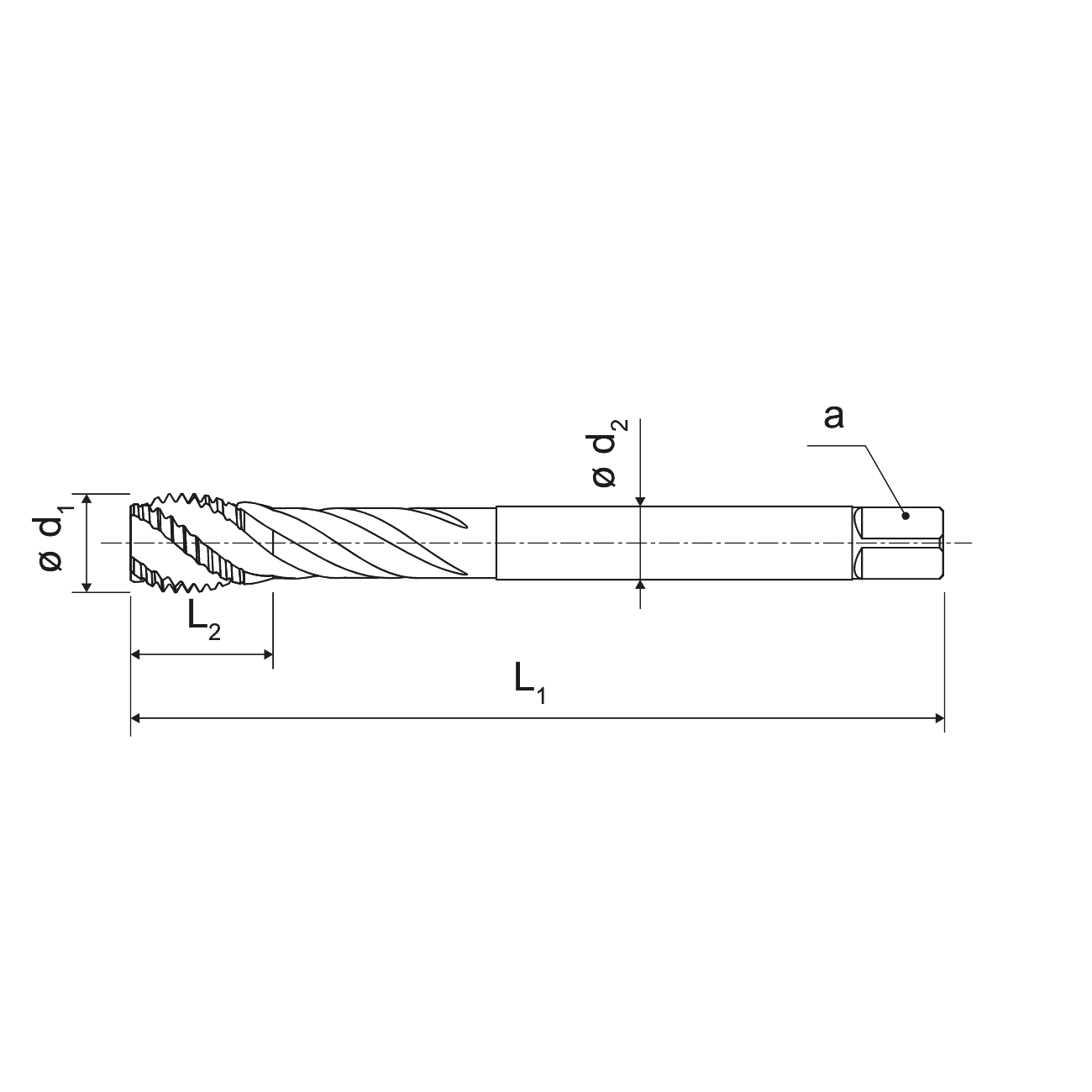 KERFOLG universal tap with 40° spiral flute for BSP blind holes