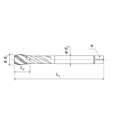 KERFOLG universal tap with 40° spiral flute for BSP blind holes