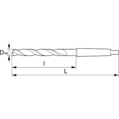 Burghie cu ax conic morse in HSS WRL serie lunga