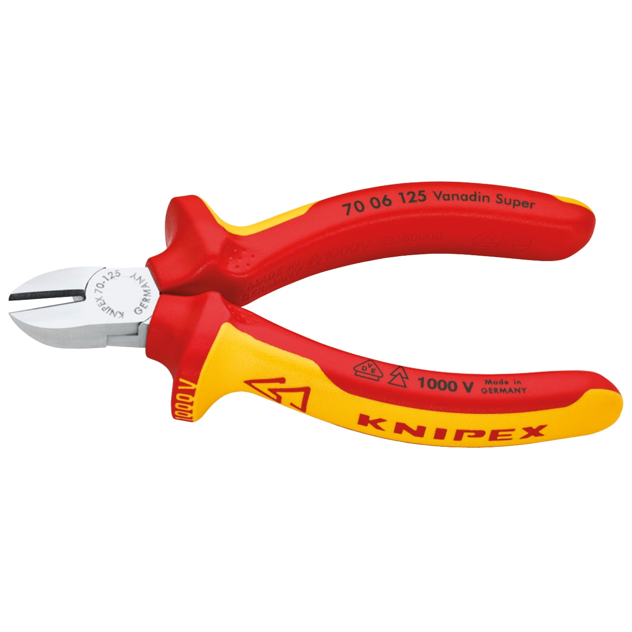 KNIPEX 70 06 125/140/160/180 VDE insulated diagonal cutting pliers 1000 volts