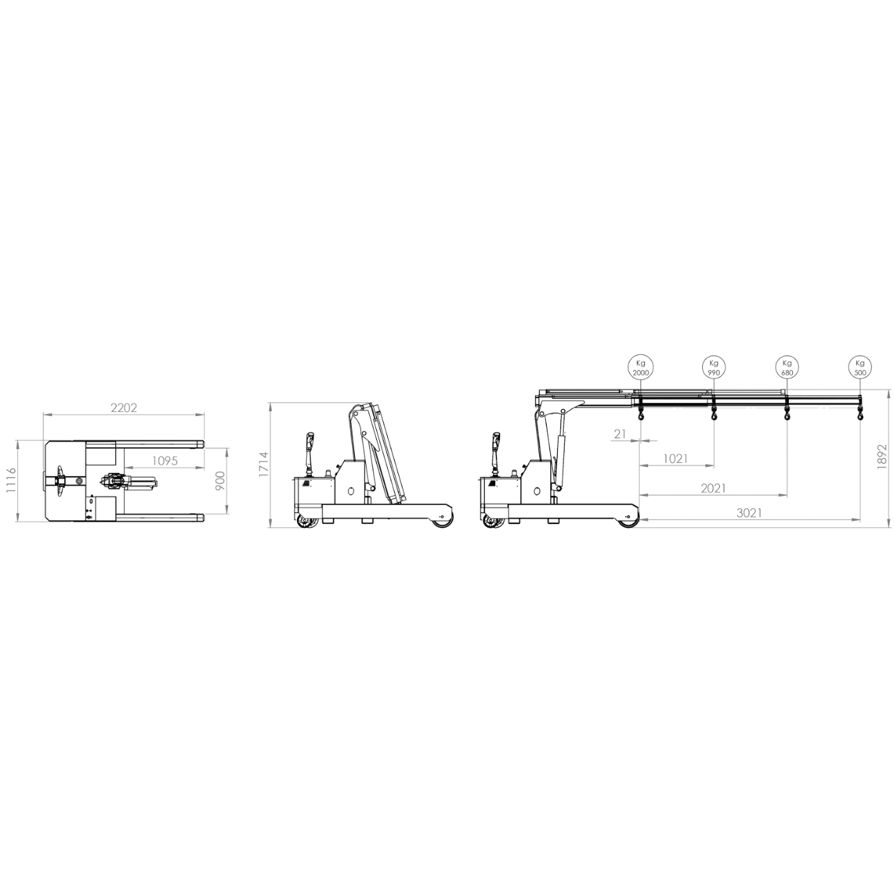 Macarale cantilever cu balast motorizat M9475 B-HANDLING