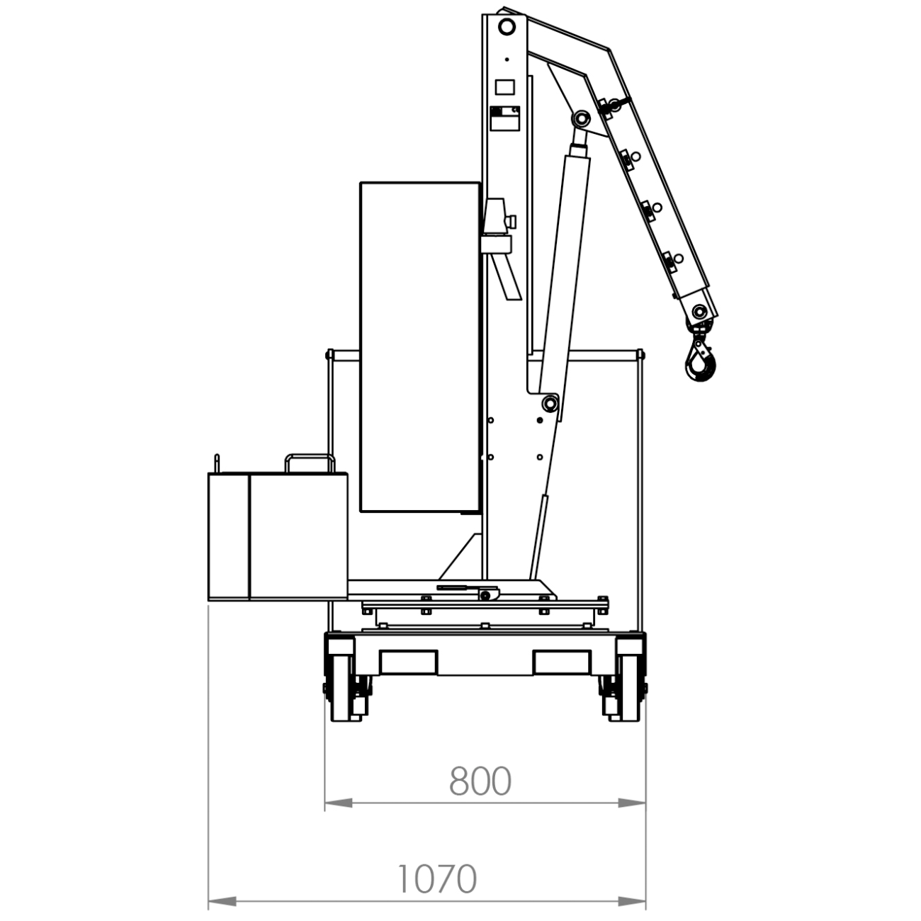 Ballasted rotary cranes with progressive lifting and manual extension M9420 B-HANDLING