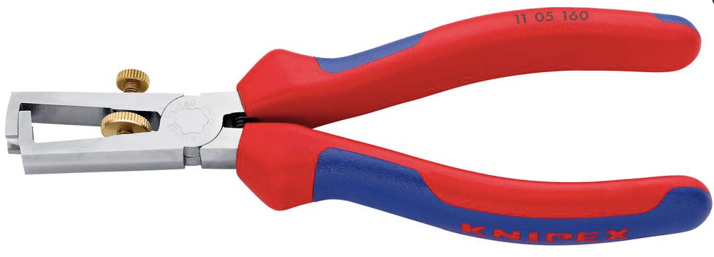 Wire stripper pliers, for Ø5mm, 160mm, bicomponent handle, chrome head, KNIPEX