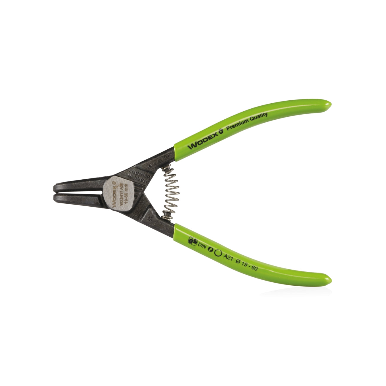 Pliers with integrated 90° bent nose for external circlips WODEX WX3417