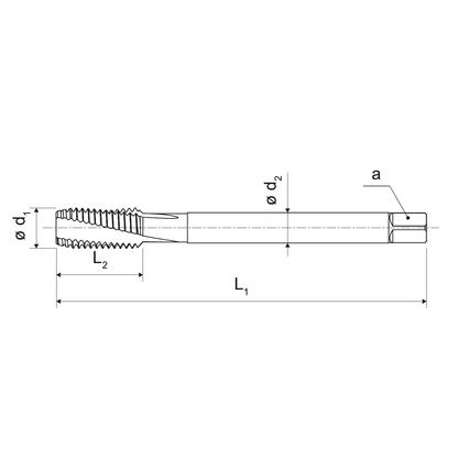 KERFOLG HARD 15° spiral flute tap for blind holes M