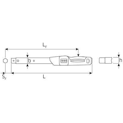 Click torque wrench with ratchet STAHLWILLE MANOSKOP 730FIX