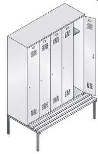 Locker cabinet 7035/7035 2090x320x500mm