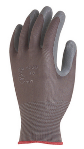 Precision EP protective gloves, size 7, dipped in grey nitrile, EUROTECHNIQUE