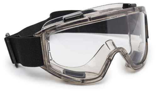 SAFETY GLASSES WITH ELASTIC STRAP, WITH CLEAR LENSES