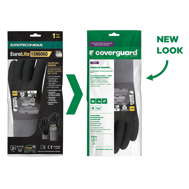 Manusi de protectie pentru precize, EUROLITE 15N606D, marimea 6, imersie nitril negru microspongios + PE, EUROTECHNIQUE - sefira.ro