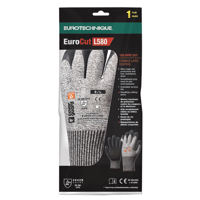 Manusi de protectie EUROCUT, marimea 7, pentru medii umede, rezistenta la taiere nivel maxim 5, EUROTEHNIQUE - sefira.ro