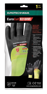 Manusi de protectie EUROCUT 3 N318HVC, HPPE, nitril, nailon galben FLUO, marimea 7, EUROTEHNIQUE - sefira.ro