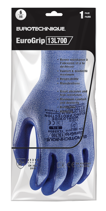 Manusi de protectie pentru precizie EUROGRIP 13L700, marimea 6, dublu strat, conditii umede, EUROTEHNIQUE - sefira.ro