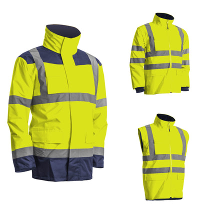 KANY KANATA HI-VIZ 4-in-1 reflective winter jacket, size 6XL, yellow / blue, COVERGUARD