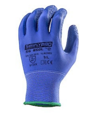 SIMPLY PRO SG 850L precision protective gloves, size 6, latex dipped, wet conditions, EUROTEHNIQUE