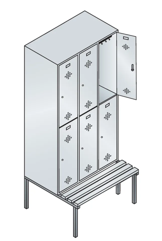 Locker cabinet 7035/7035 2090x610x500mm