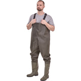 Cizme inalte de protectie cu bretele tip salopeta, marimea 39, rezistente la acizi, DUNLOP - sefira.ro