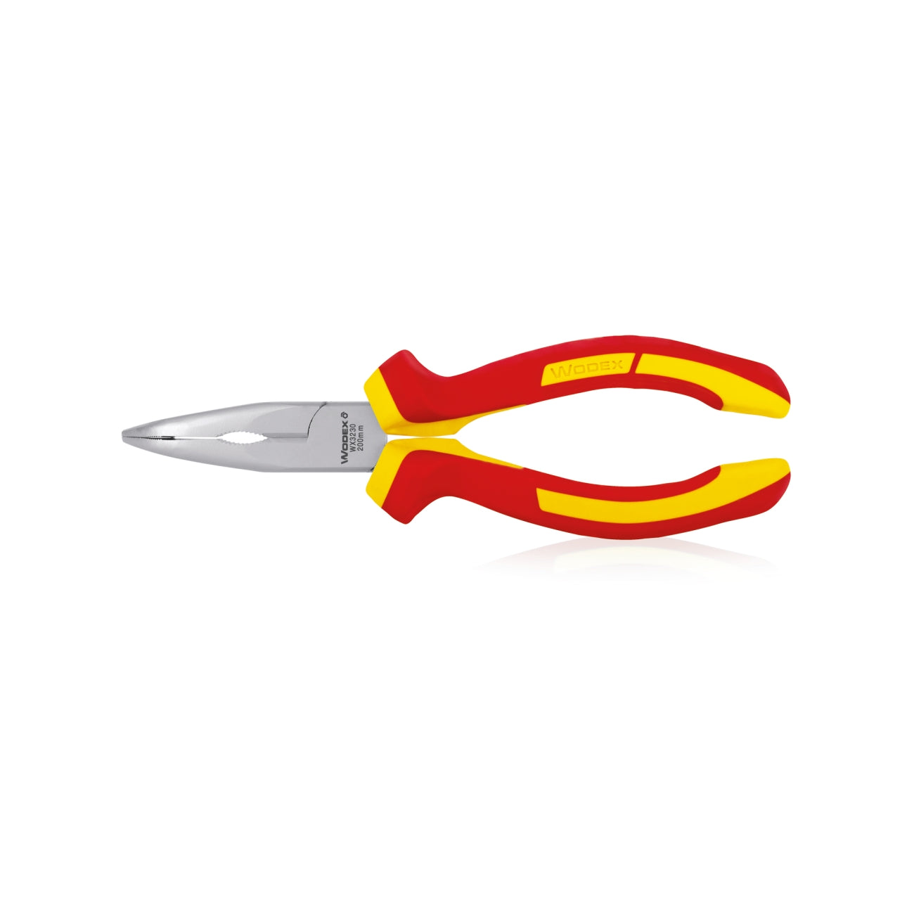 Long half-round pliers with bent nose VDE insulated 1000 Volt WODEX WX3230