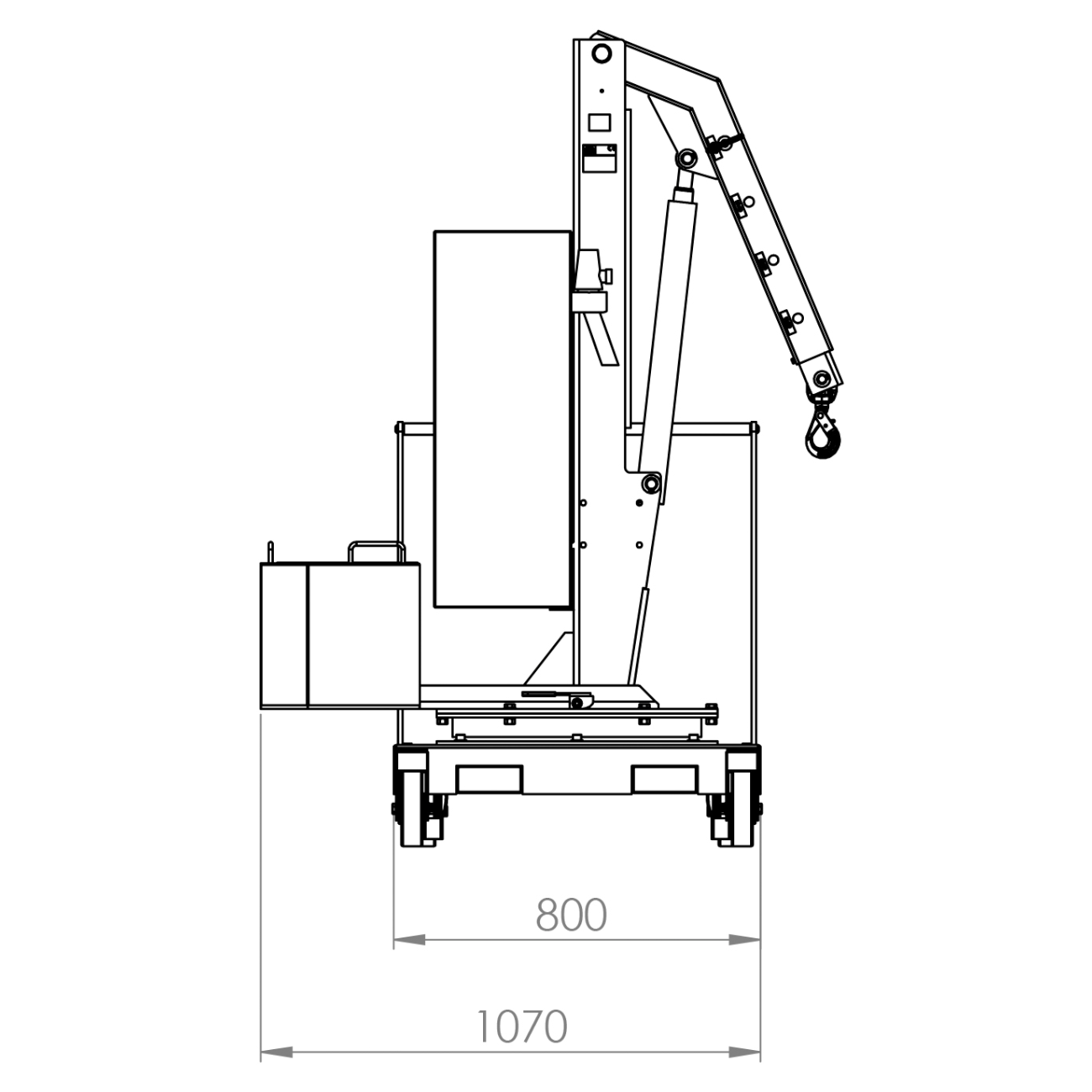 360° ballast rotary cranes with manual extension M9415 B-HANDLING