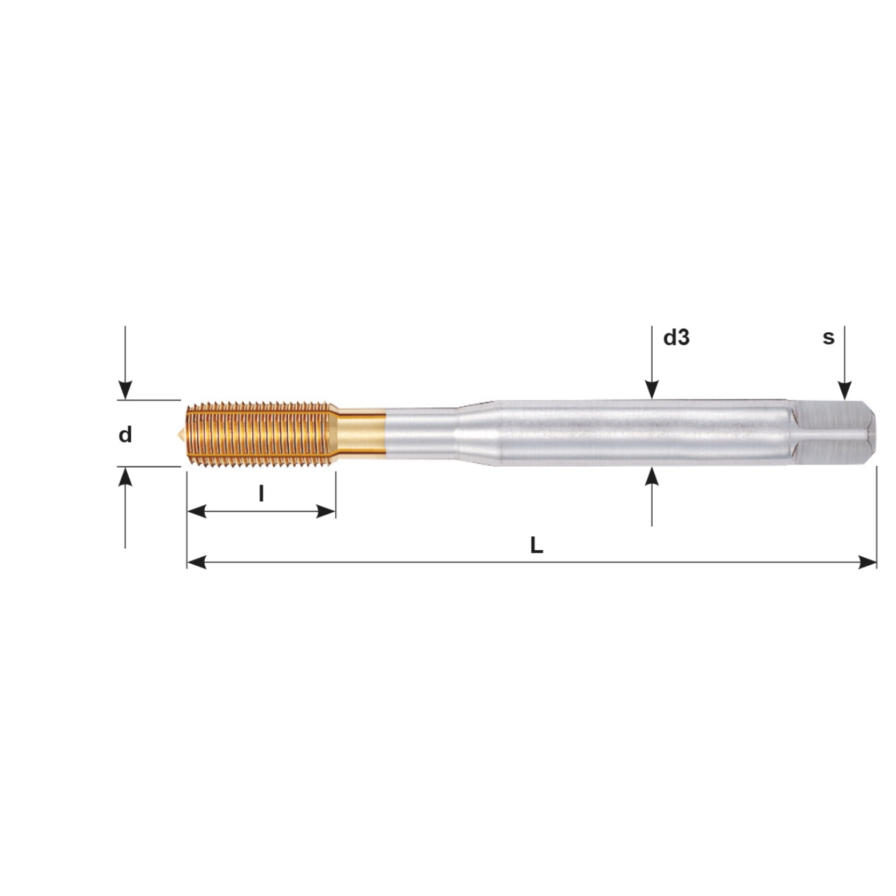 KERFOLG universal forming tap for blind and through holes M TiN DIN 371