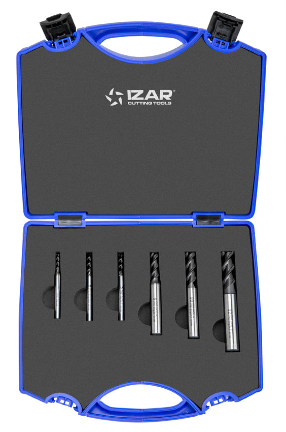 Milling cutter PMX DIN844W 3Z - 6430 - Set BLUE 4-5-6-8-10-12 TIALN-TOP - TIALN-TOP IZAR