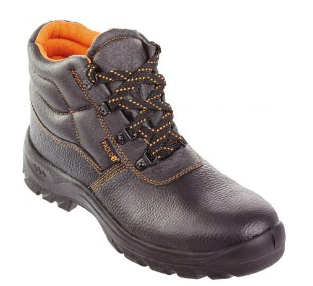 Safety boots with toe cap, PAOLO, S1 SRC, size 35, black-orange, COVERGUARD