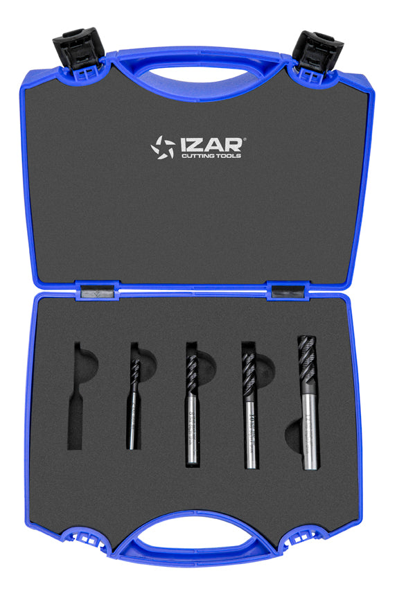 Roughing end mill fine pitch PMX DIN844NRF NZ Stainless steel - 6647 - Set 6-8-10-12 TIALN-TOP - TIALN-TOP IZAR