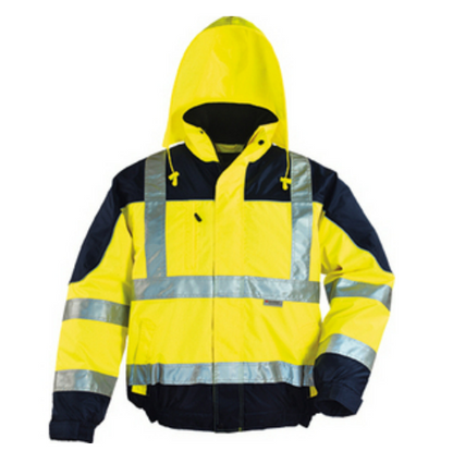 AIRPORT jacket, padded, reflective, size L, yellow/blue, COVERGUARD