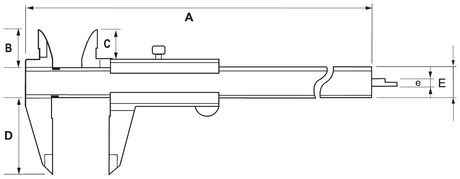 Subler vernier monobloc ALPA AB017 - sefira.ro