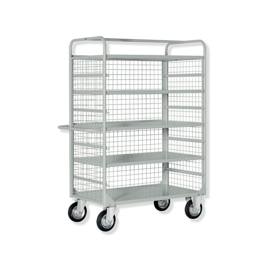 Sheet metal cart with mesh sides