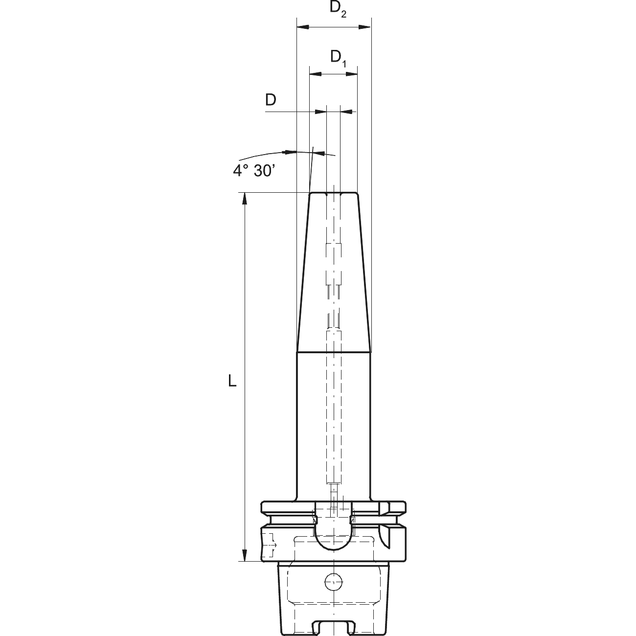 Tool holder with shrink fit DIN 69893 HSK A 100 KERFOLG