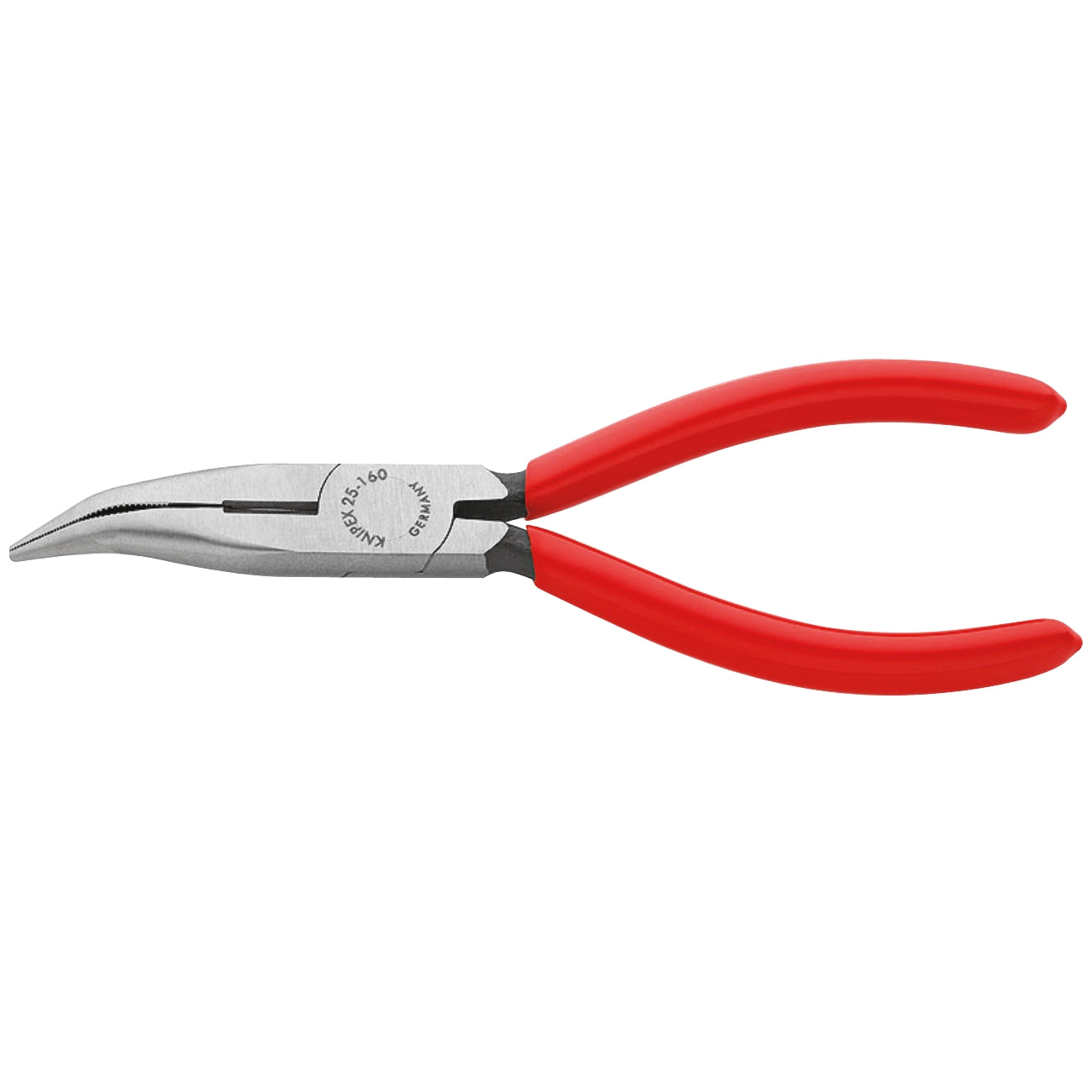 Long half-round nose pliers with bent nose KNIPEX 25 21 160