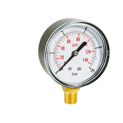 Dry pressure gauge in ABS housing with bottom connection