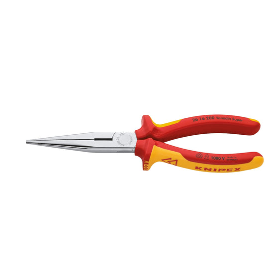 Cleste jumatate rotund cu nas lung izolat VDE 1000 volti KNIPEX 26 16 200