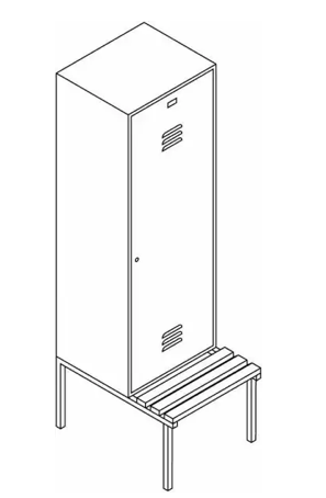 1-compartment locker cabinet, white, 1850x320x500 mm