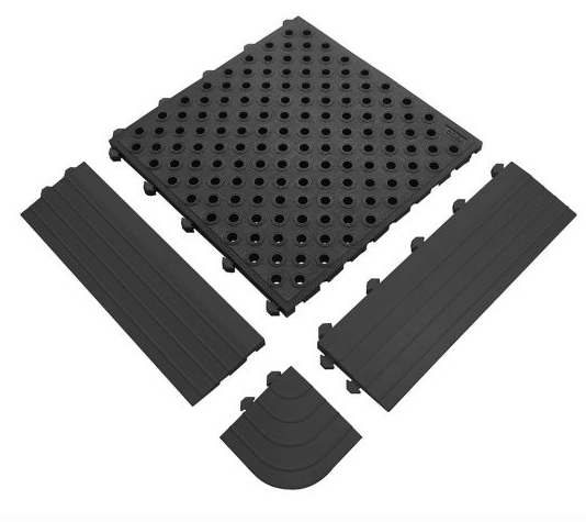 Fatigue Lock anti-fatigue mat black corner element