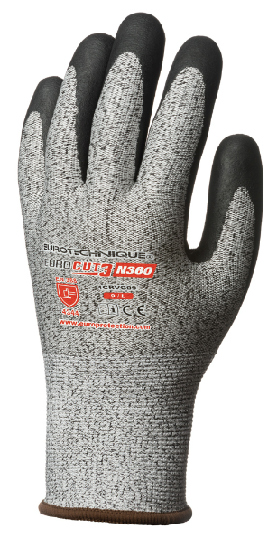 EUROCUT protective gloves, cut resistant, size 6, grey, HPPE, EUROTEHNIQUE