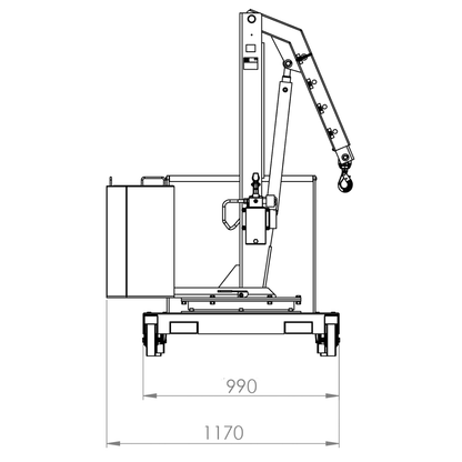 360° ballast rotary cranes with manual extension B-HANDLING