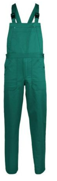 PANTALONI CU PIEPTAR PARTNER, VERDE, 100% BUMBAC, 250G_L (cs - sefira.ro