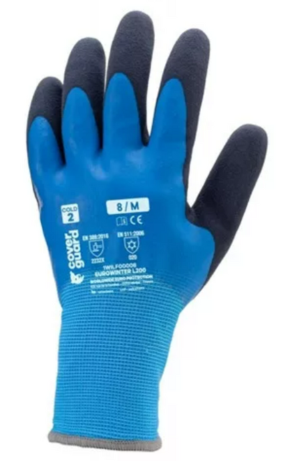 EUROWINTER L200 13G POLYESTER LATEX DOUBLE DIP GLOVES - M, 9