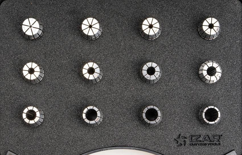 Bucsa elastica ER de precizie 10-MICRON DIN-6499B - 8391 - Set ER20 - 12 pcs. (2 - 3 - 4 - 5 - 6 - 7 - 8 - 9 - 10 - 11 - 12 - 13) IZAR