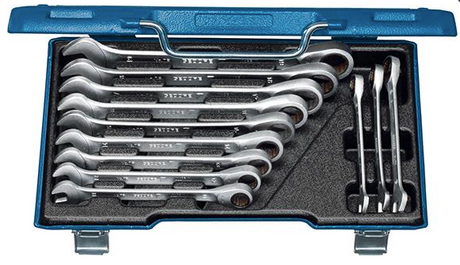 Set chei combinate cu clichet, 5 buc, dimensiune 8-19 mm, in caseta din plastic, 7 R-005, GEDORE - sefira.ro